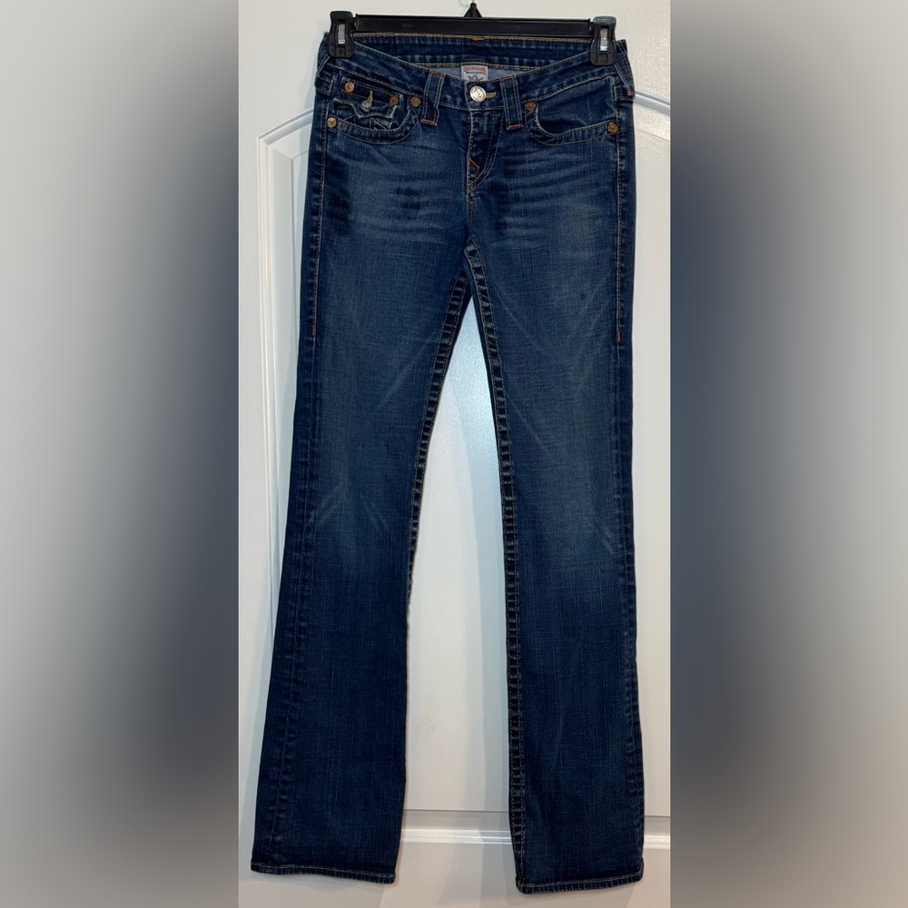 True Religion Becky Blue Boot Cut Slim Jeans Size 28
